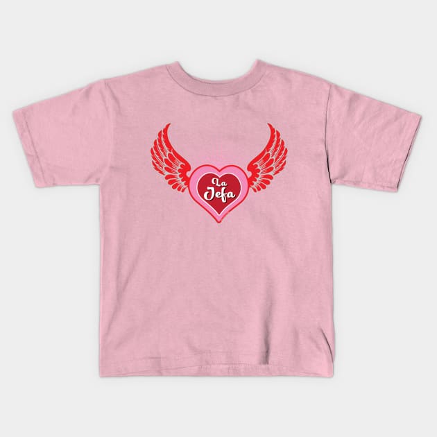 La Jefa Winged Heart Kids T-Shirt by MikeCottoArt